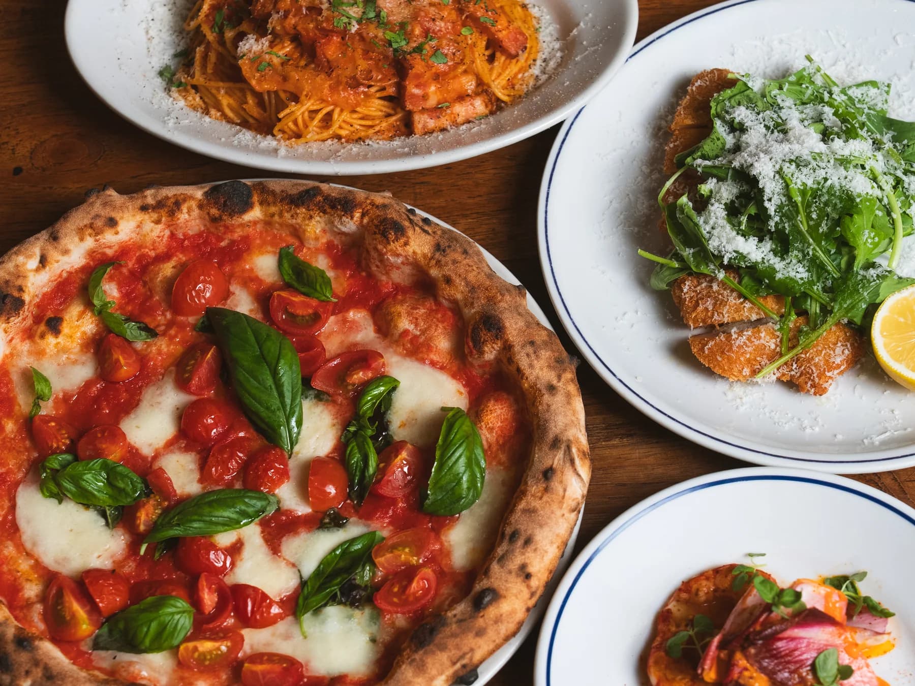 Dishes from CHICAMA, the ground-floor restaurant